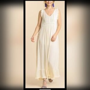 Umgee pale yellow summer dress S NWT
